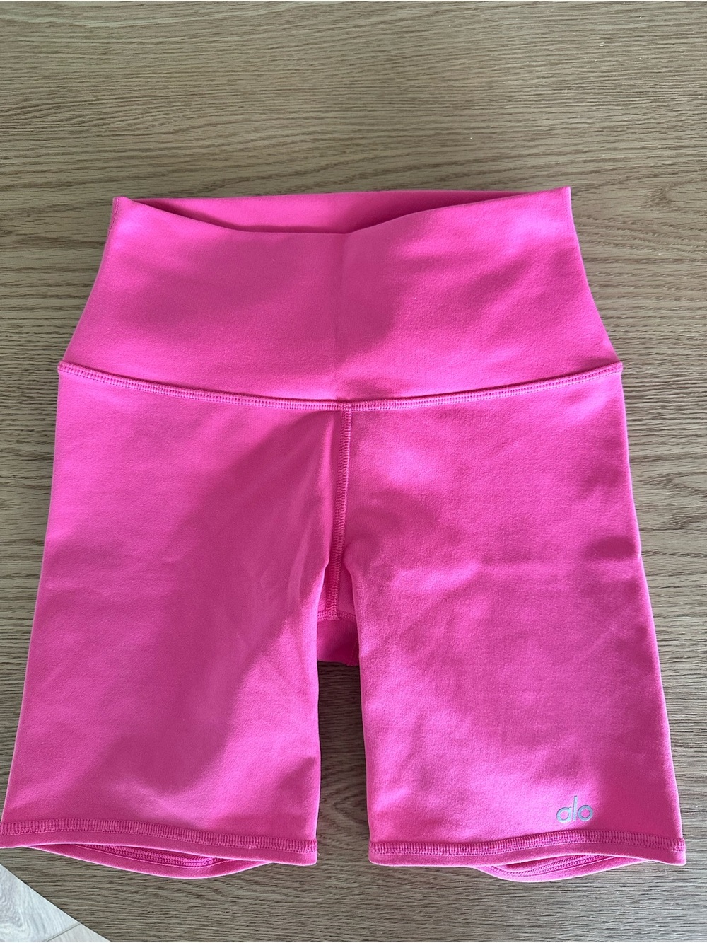 ALO Yoga High-Waist Neon Pink Bike Shorts